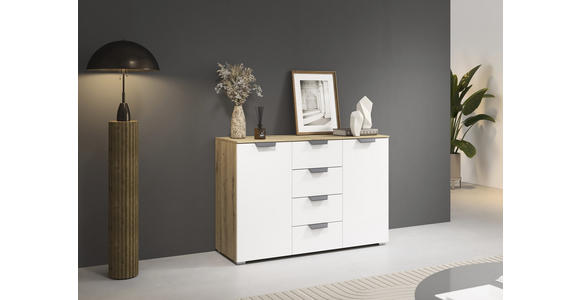 KOMMODE  in 120/81/42 cm  - Dunkelgrau/Weiß, Design, Holzwerkstoff/Metall (120/81/42cm) - Carryhome