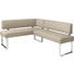 ECKBANK 165/206 cm in Schlammfarben, Beige - Chromfarben/Schlammfarben, Design, Leder/Metall (165/206cm) - Novel ECKBANK 165/206 cm in Schlammfarben, Beige - Chromfarben/Schlammfarben, Design, Leder/Metall (165/206cm) - Novel