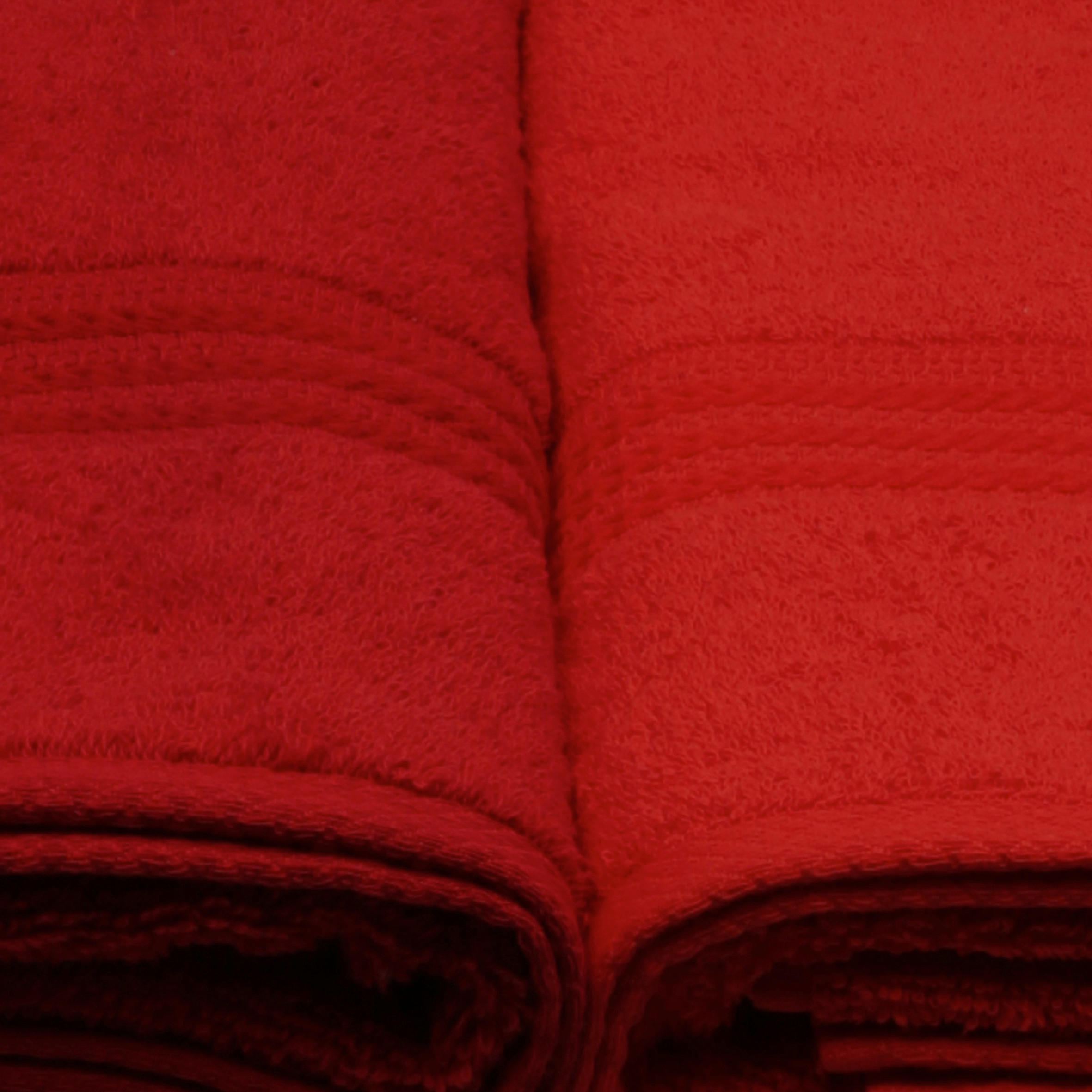 DUSCHTUCHSET Orange, Rot, Dunkelorange, Hellrot 4-teilig  - Hellrot/Rot, Basics, Textil (70/140cm)