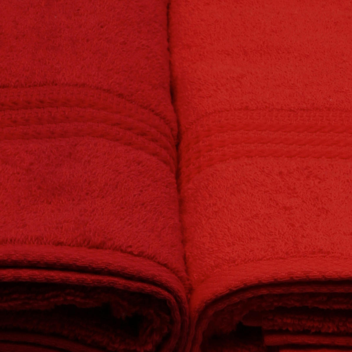 DUSCHTUCHSET Orange, Rot, Dunkelorange, Hellrot 4-teilig  - Hellrot/Rot, Basics, Textil (70/140cm)