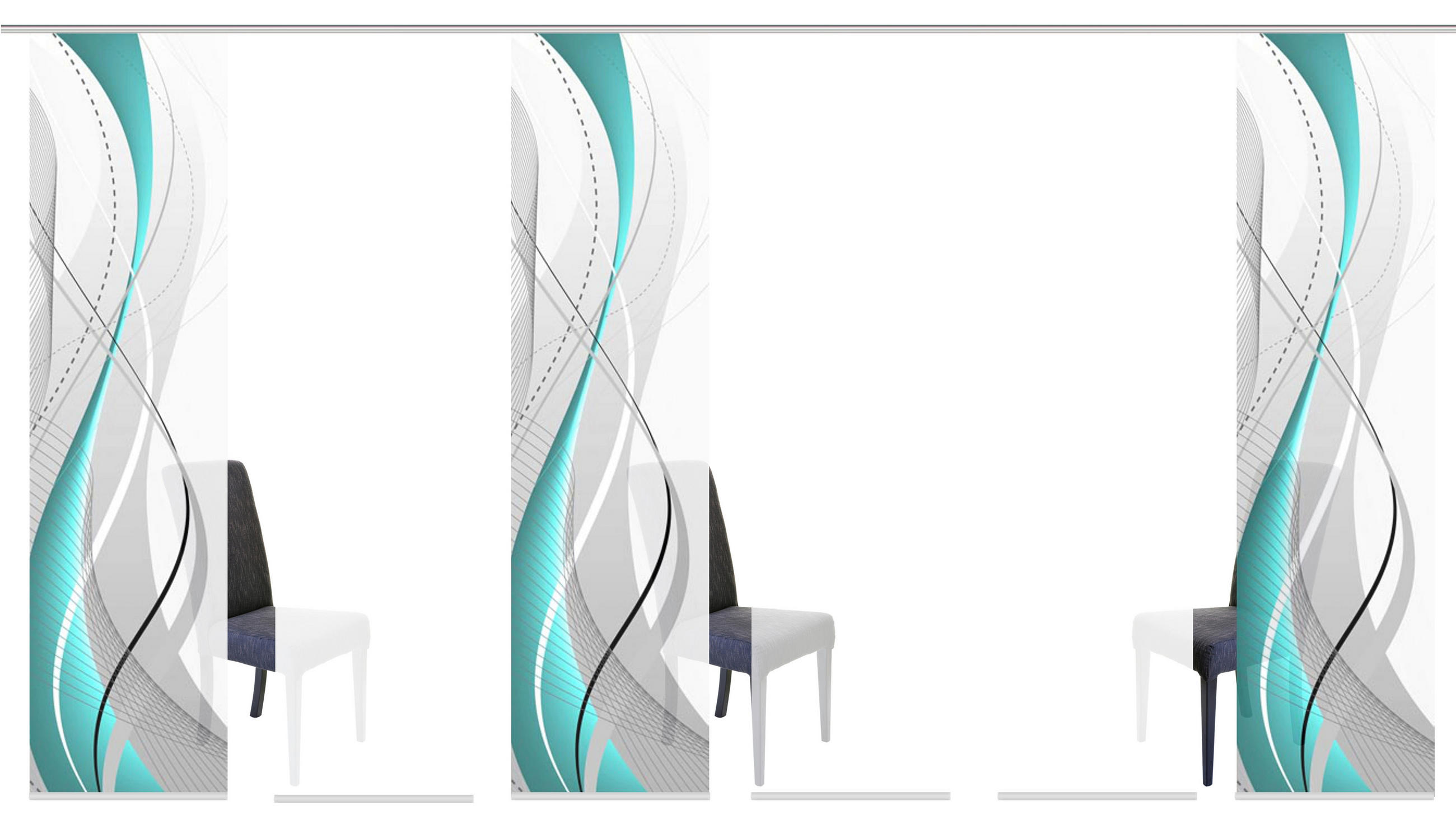 FLÄCHENVORHANG in Petrol halbtransparent  - Petrol, Design, Textil (60/245cm)