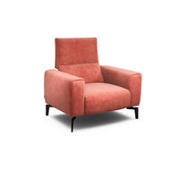 SESSEL in Samt Rosa  - Schwarz/Rosa, Design, Textil/Metall (110/85/86-94cm) - SENSOO