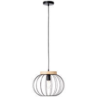 HÄNGELEUCHTE 35,5/130 cm    - Schwarz/Braun, Design, Holz/Metall (35,5/130cm) - Brilliant