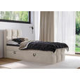 BOXBETT 90/200 cm,  in Beige, gepolstertes Kopfteil, Bettkasten, Topper, H3 = fest  - Beige/Schwarz, Design, Holzwerkstoff/Kunststoff (90/200cm) - Xora