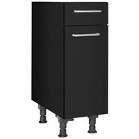 SCHUBKASTENUNTERSCHRANK 30/87/56 cm  in Schwarz  - Edelstahlfarben/Schwarz, MODERN, Holzwerkstoff/Metall (30/87/56cm) - Nobilia