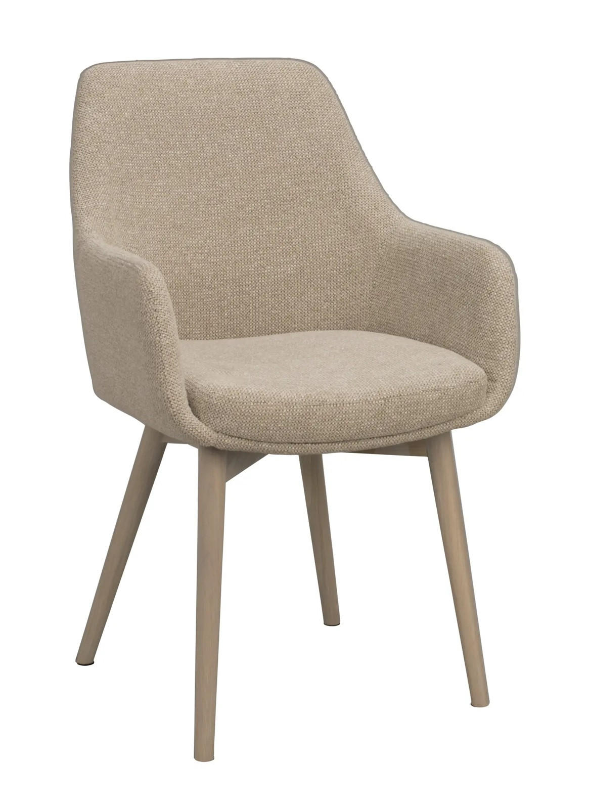 STOL MED ARMSTÖD     - beige/ek Bianco, Klassisk, metall/trä (55/88/61cm) - Rowico