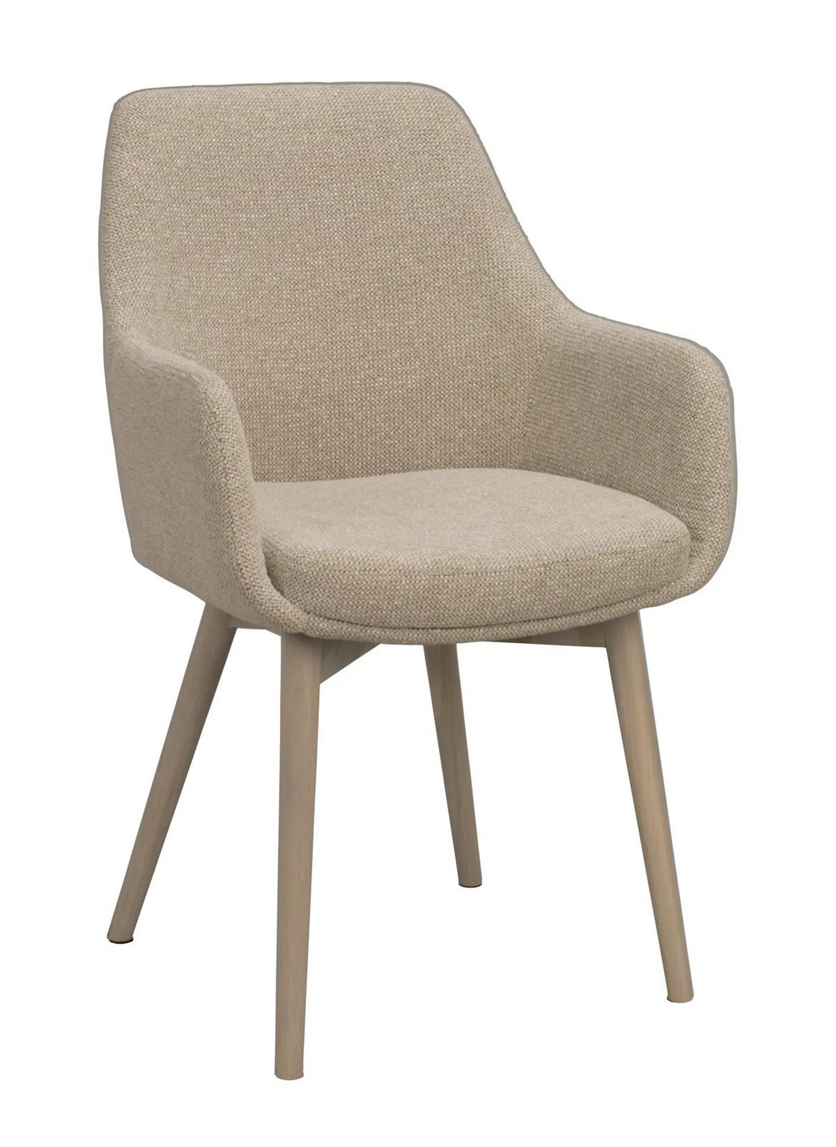 STOL MED ARMSTÖD     - beige/ek Bianco, Klassisk, metall/trä (55/88/61cm) - Rowico
