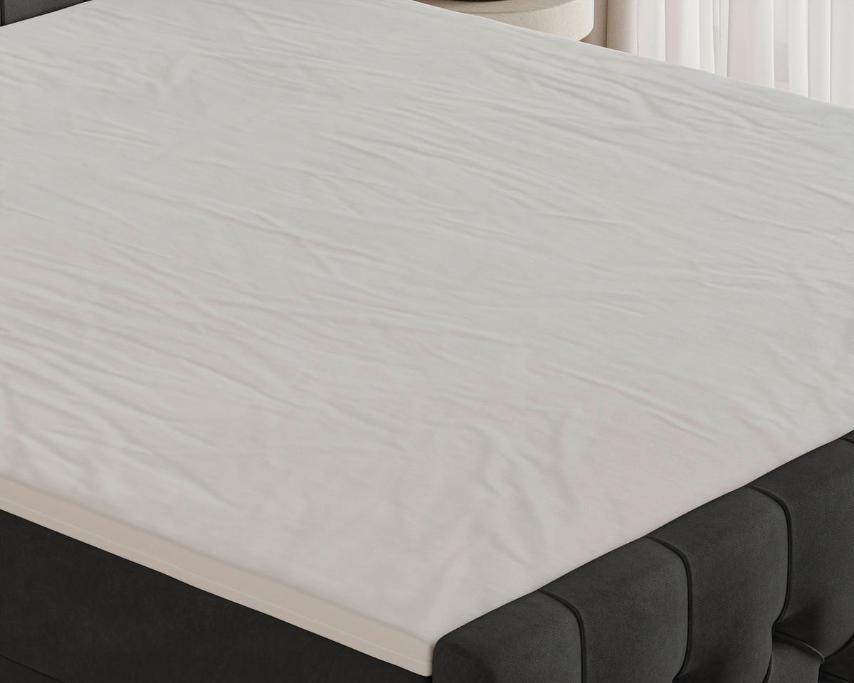 BOXBETT 140/200 cm,  in Schwarz, Matratze, Topper, H3 = fest  - Schwarz, KONVENTIONELL, Holz/Kunststoff (140/200cm) - Chameo