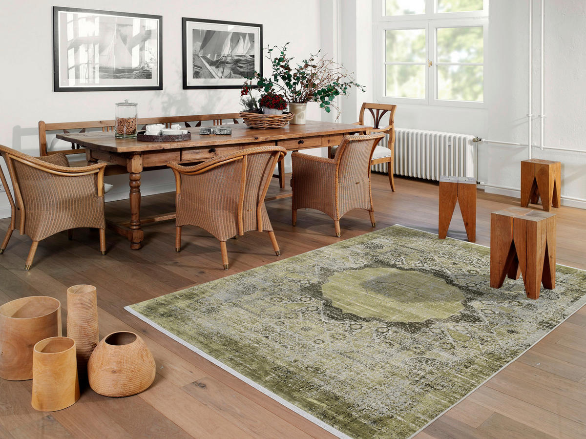 VINTAGE-TEPPICH 140/200 cm Tesoro Grün  - Grün, Design, Textil (140/200cm) - Dieter Knoll