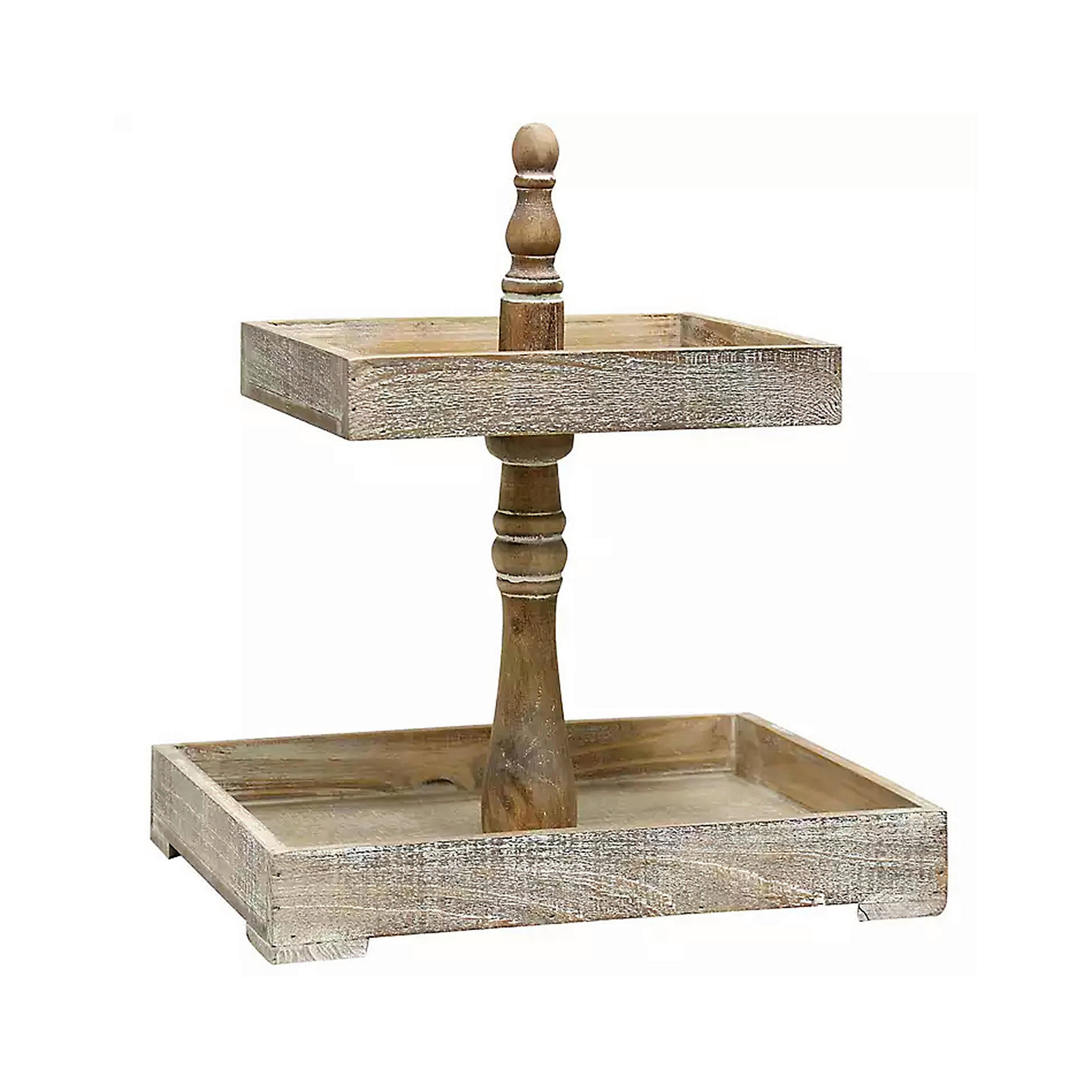 ETAGERE 2-stöckig - Hellbraun/Braun, LIFESTYLE, Holz (40/40/46cm)
