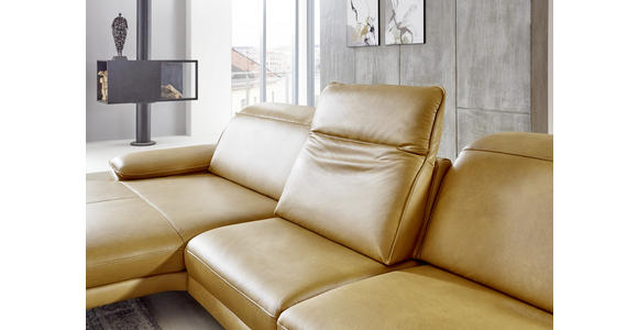 ECKSOFA in Echtleder Hellbraun 328/193 cm - Hellbraun/Schwarz, Design, Leder/Metall (328/193cm) - Dieter Knoll