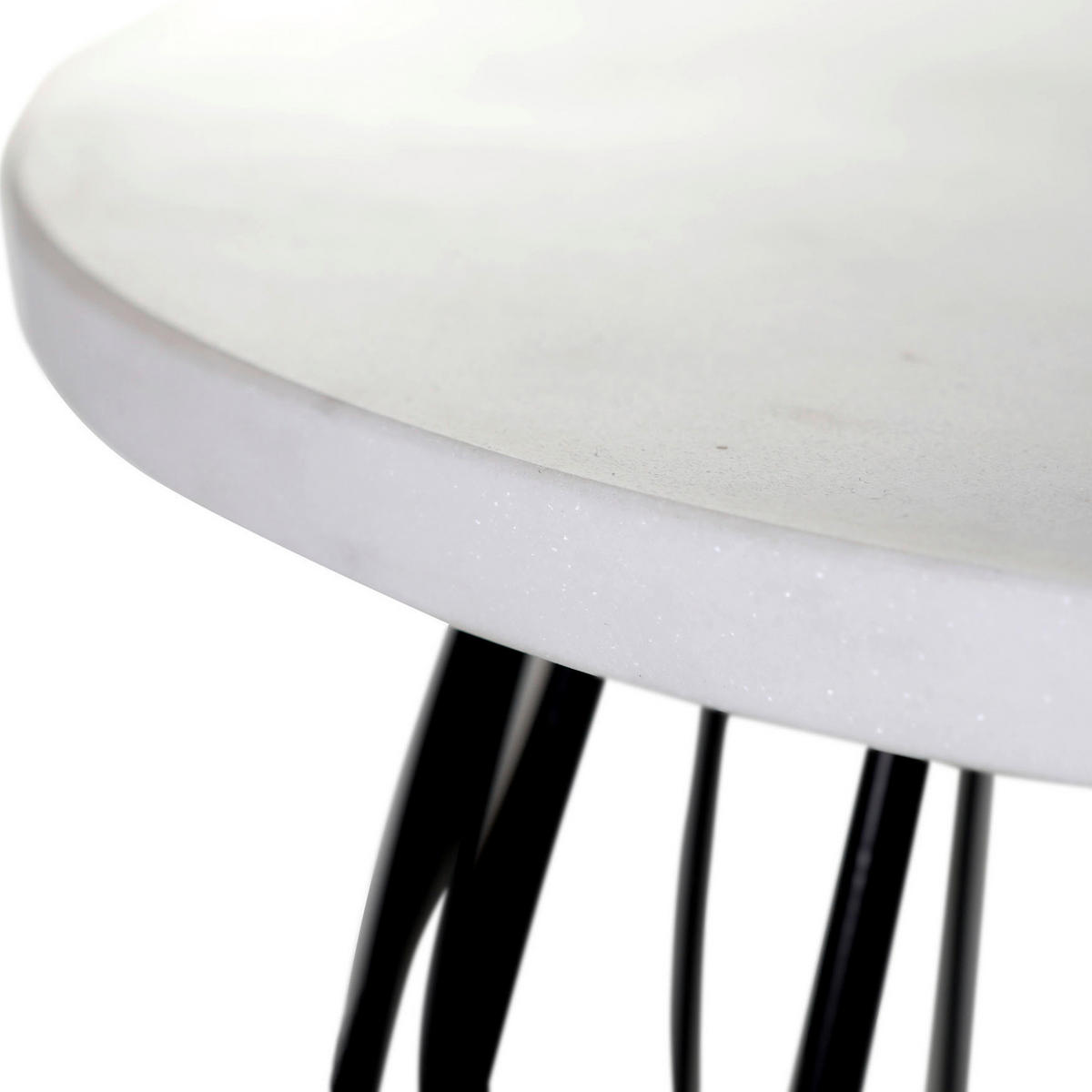 BEISTELLTISCH 30/30/56 cm Schwarz, Weiß rund  - Schwarz/Weiß, Trend, Stein/Metall (30/30/56cm) - Landscape
