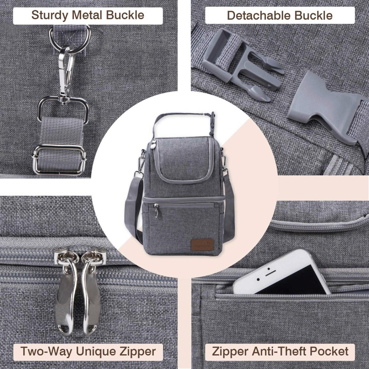 WARMHALTEBOX Kühltasche  - Hellgrau, Basics, Textil (20/36/7cm) - Momcozy