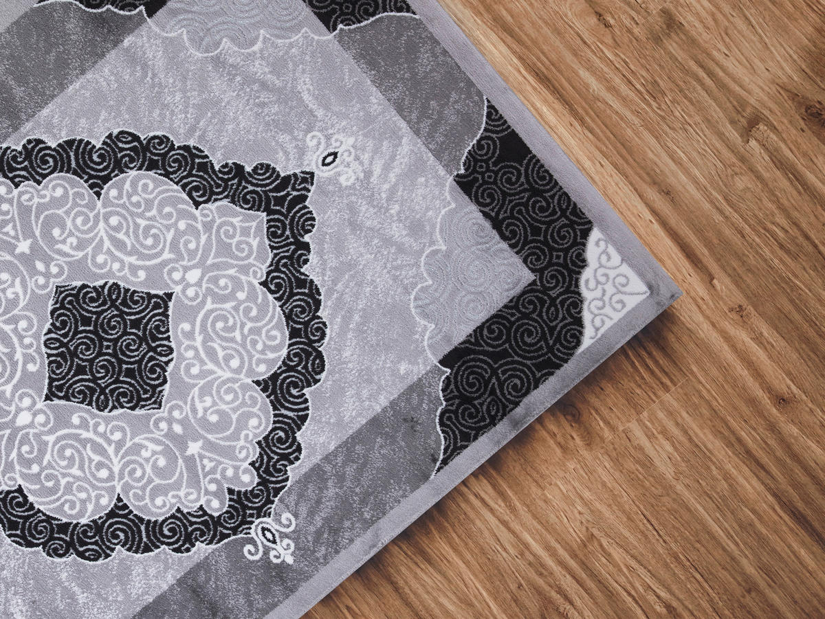 VINTAGE-TEPPICH 80/150 cm 39176 Grau, Schwarz  - Schwarz/Grau, LIFESTYLE, Textil (80/150cm)
