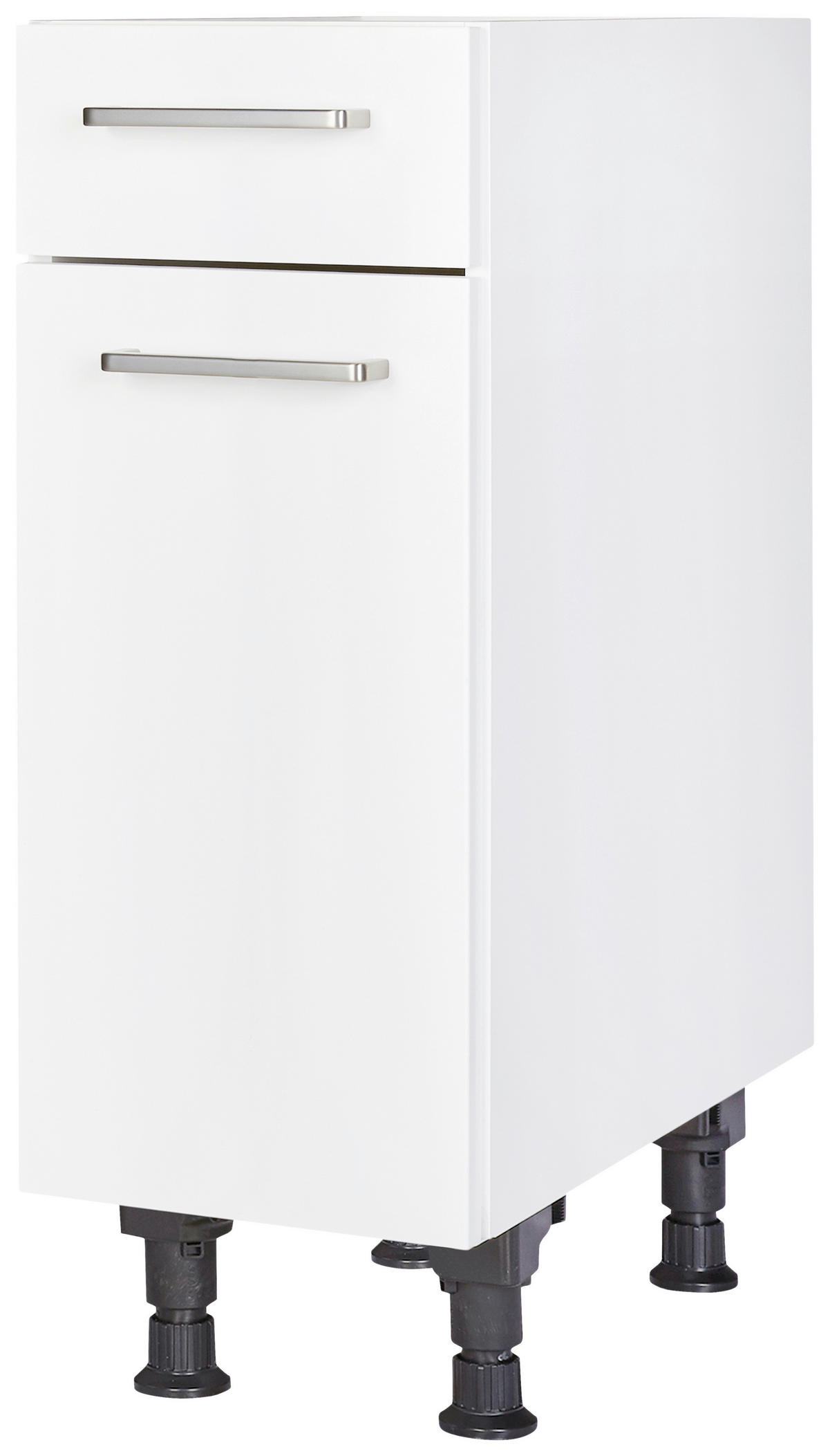 SCHUBKASTENUNTERSCHRANK 30/87/56 cm  in Weiß  - Edelstahlfarben/Weiß, MODERN, Holzwerkstoff/Metall (30/87/56cm) - Nobilia