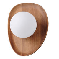 WANDLEUCHTE 20/13,5/26 cm   - Akaziefarben, Basics, Glas/Holz (20/13,5/26cm) - Osram