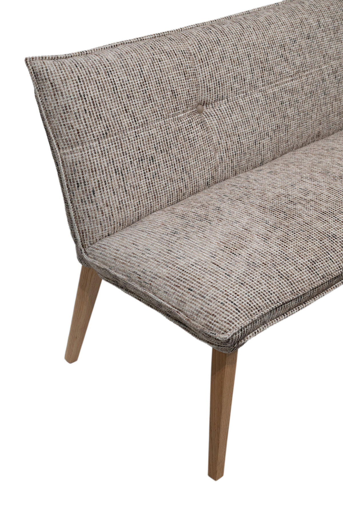 SITZBANK 159/86/65 cm Chenille Taupe, Eichefarben Eiche massiv Holz  - Taupe/Eichefarben, KONVENTIONELL, Holz/Textil (159/86/65cm) - Valdera