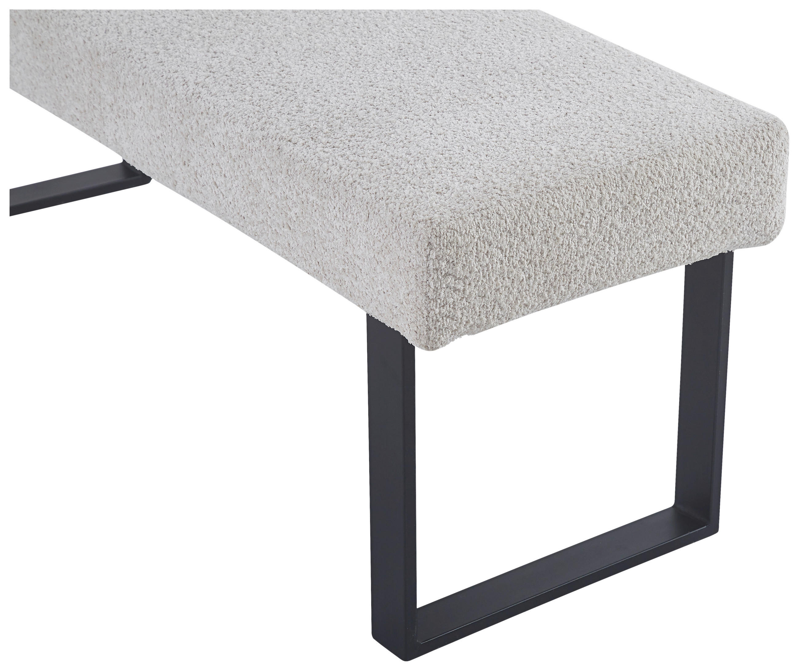 SITZBANK in Metall, Textil Beige  - Beige/Schwarz, KONVENTIONELL, Textil/Metall (140/49/47cm) - MID.YOU