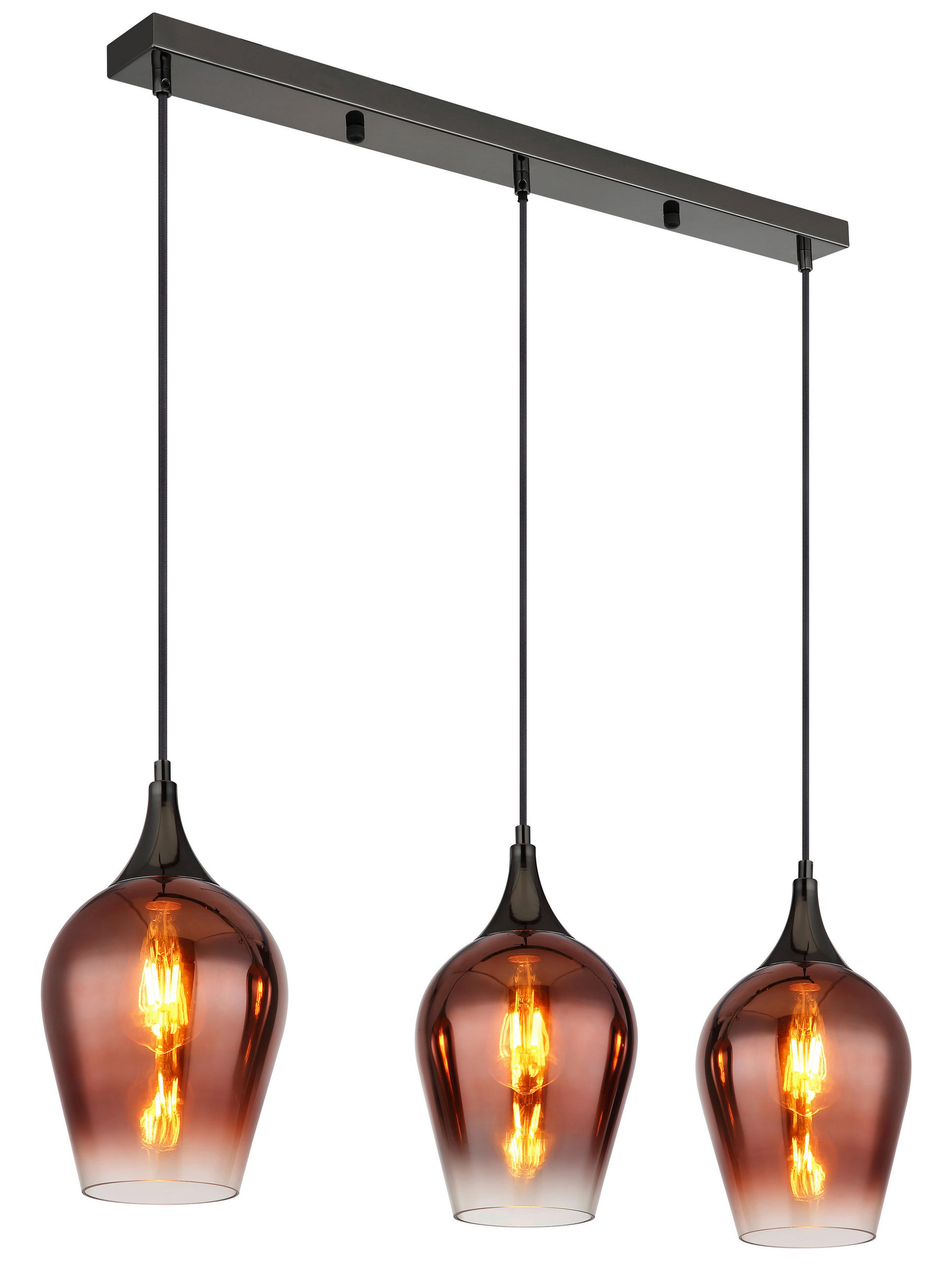 HÄNGELEUCHTE 83/18/120 cm  - Klar/Chromfarben, KONVENTIONELL, Glas/Metall (83/18/120cm) - Globo