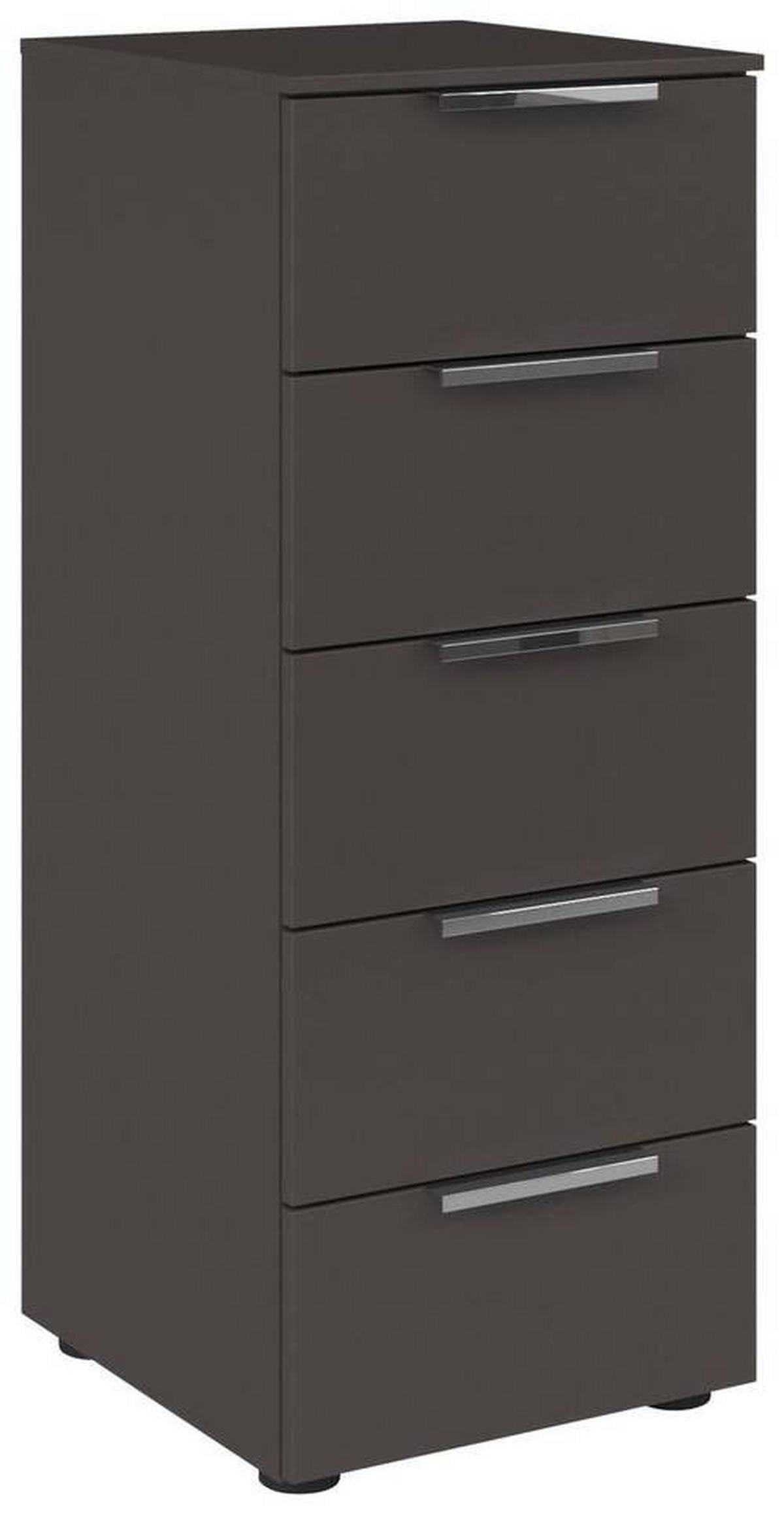 KOMÓD 40/100/42 cm  - grafitszürke/króm, Modern, műanyag/faalapú anyag (40/100/42cm) - Rauch Möbel