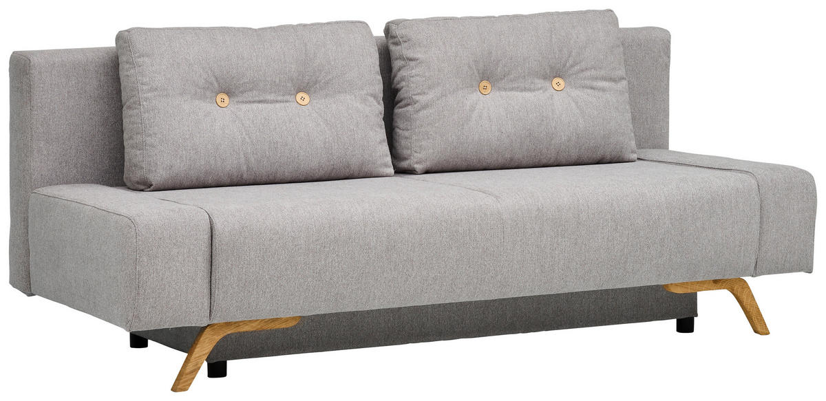 SOFA LEŽAJ siva  - siva, Dizajnerski, tekstil/drvo (202/90/90cm) - Novel
