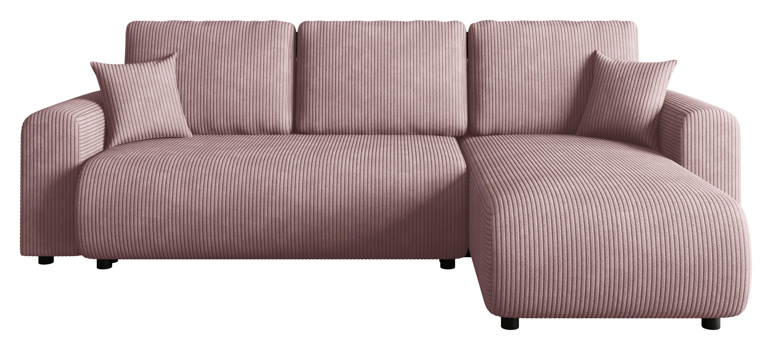 ECKSOFA  in Cord Rosa  - Schwarz/Rosa, KONVENTIONELL, Kunststoff/Textil (246/152cm) - Xora