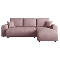 ECKSOFA  in Cord Rosa  - Schwarz/Rosa, KONVENTIONELL, Kunststoff/Textil (246/152cm) - Xora