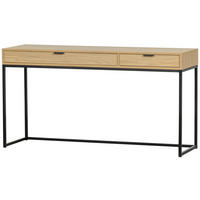 SCHREIBTISCH 140/44/75 cm Eichefarben in verschiedenen Holz-Dekoren erhältlich  - Eichefarben/Schwarz, Design, Holz/Metall (140/44/75cm) - Livetastic