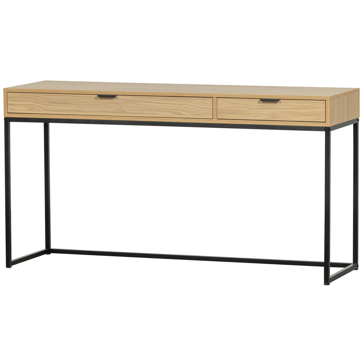 SCHREIBTISCH 140/44/75 cm Eichefarben in verschiedenen Holz-Dekoren erhältlich  - Eichefarben/Schwarz, Design, Holz/Metall (140/44/75cm) - Livetastic