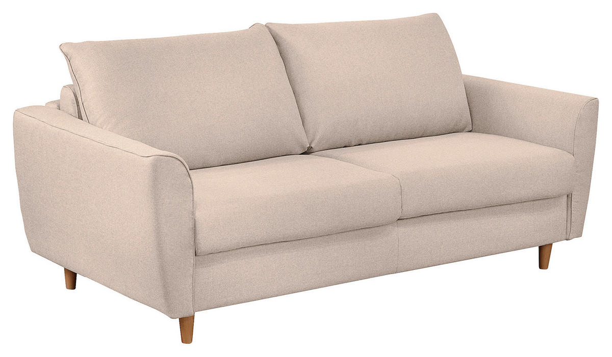 SCHLAFSOFA in Textil Rosa  - Buchefarben/Rosa, Design, Holz/Textil (195/90/102cm) - Livetastic