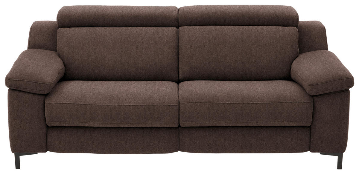 2,5-SITZER in Chenille Dunkelbraun  - Dunkelbraun/Schwarz, Design, Textil/Metall (188/84-104/104cm) - Valdera