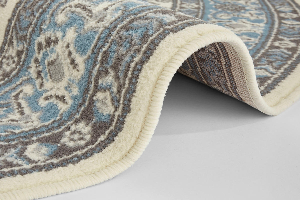 FLACHWEBETEPPICH 160 cm Mirkan Hellblau, Creme  - Creme/Hellblau, Basics, Kunststoff/Textil (160cm) - Hanse Home
