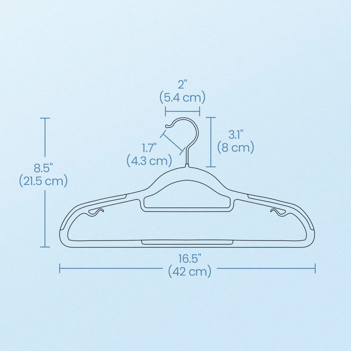 KLEIDERBÜGELSET Kunststoff  - Grau, Trend, Kunststoff (42/21,5/0.6cm) - Boxxx