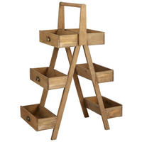 BLUMENTREPPE  - Naturfarben, Trend, Holz (75/40/100cm) - Ambia Home