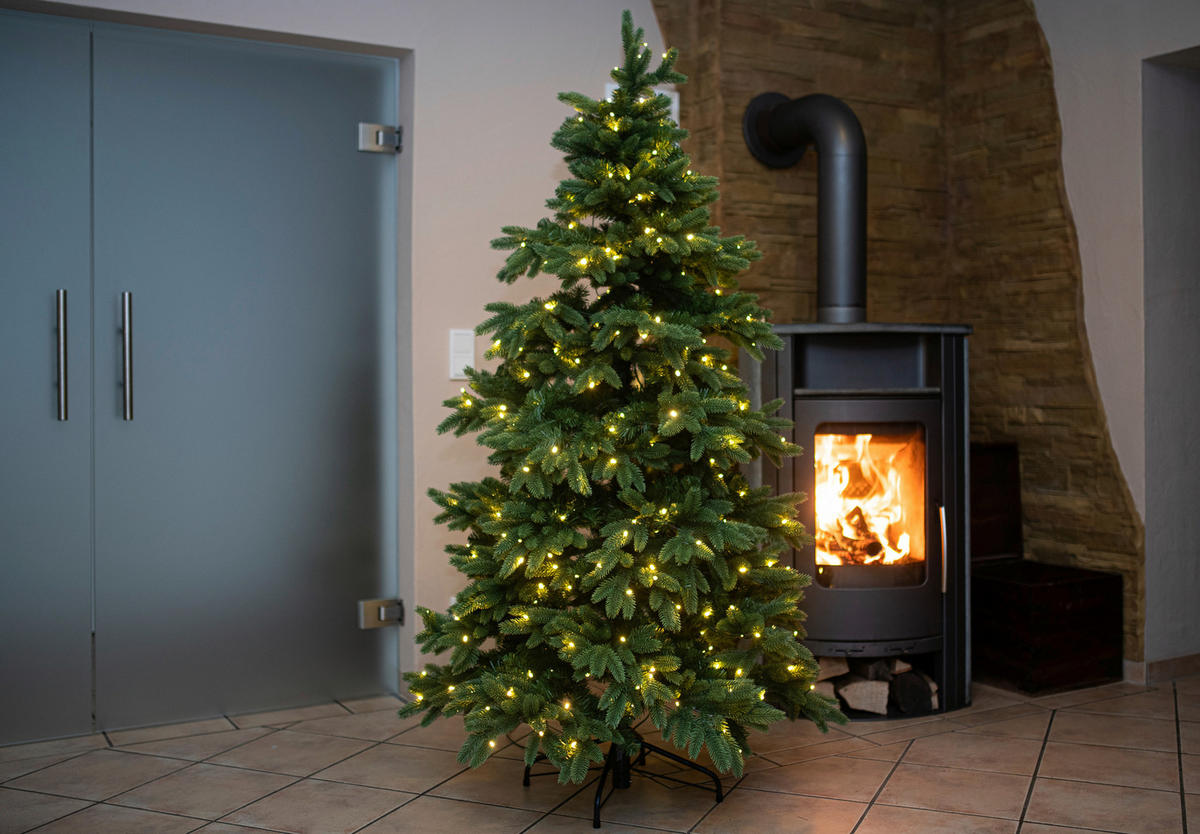 WEIHNACHTSBAUM 210 cm  - Grün, Basics, Kunststoff/Metall (122/210/122cm)