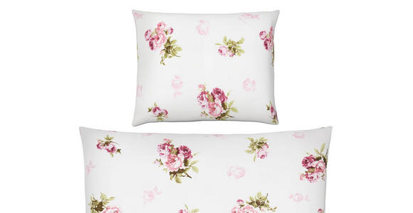 Bettwäsche Rosmarie 140/200cm Rosendessin - Rosa/Weiß, ROMANTIK / LANDHAUS, Textil - James Wood