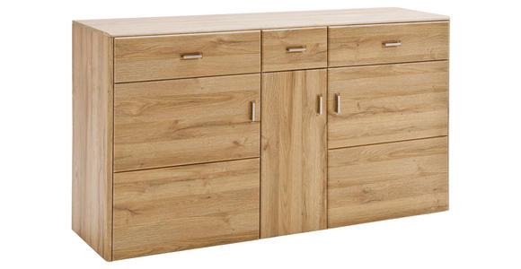 SIDEBOARD 154/88/45 cm - Eichefarben/Nickelfarben, KONVENTIONELL, Holzwerkstoff/Metall (154/88/45cm) - Cantus