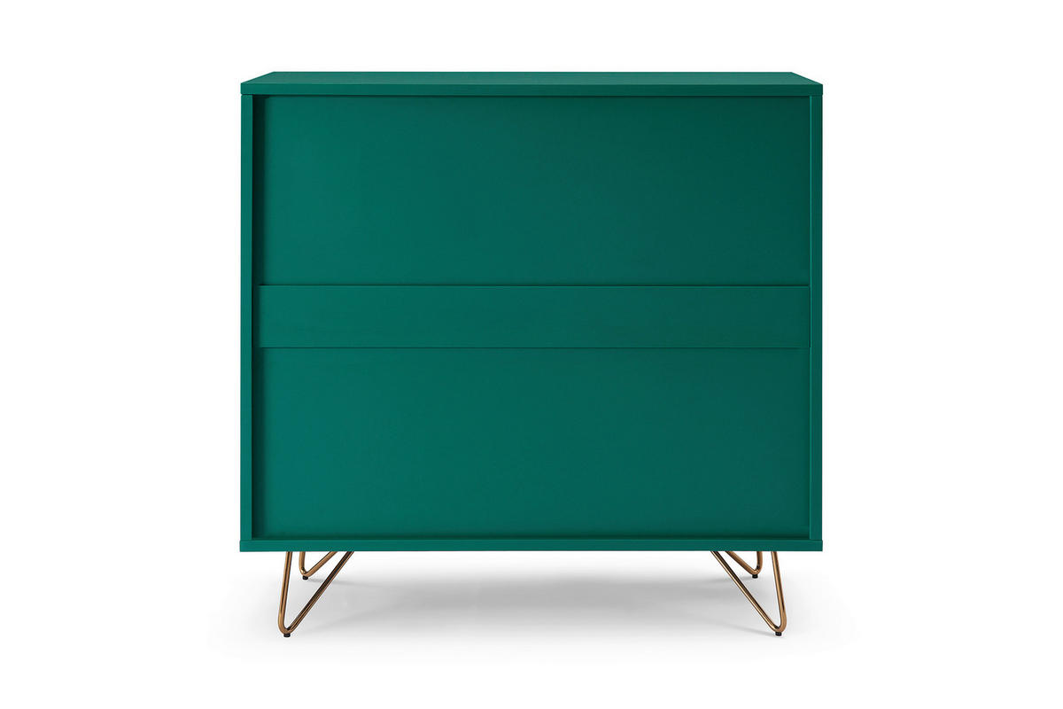 KOMMODE  in 90/90/40 cm  - Messingfarben/Grün, Design, Holzwerkstoff/Metall (90/90/40cm) - Livetastic