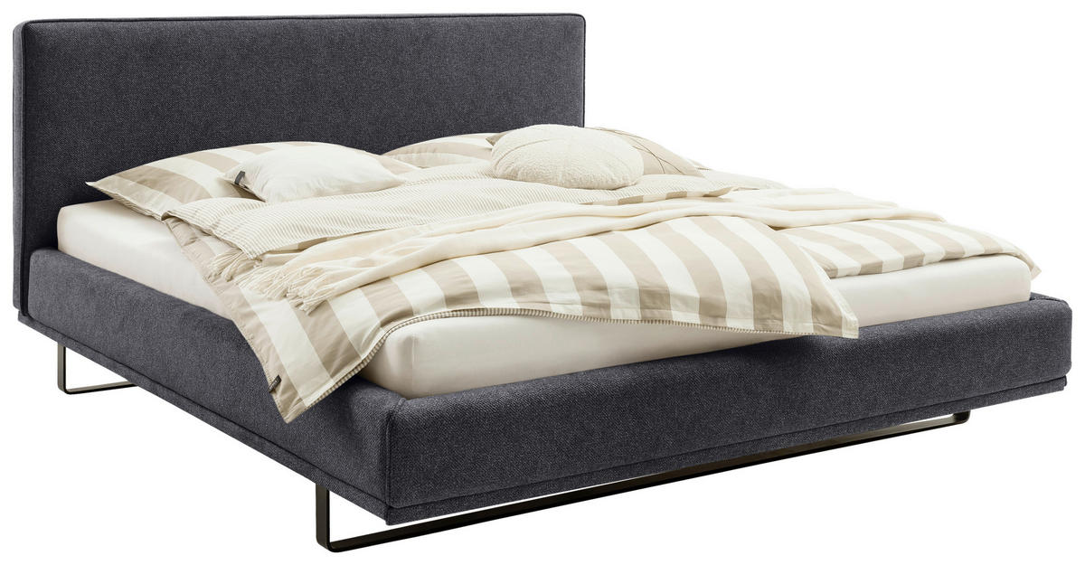 POLSTERBETT Matratze, Lattenrost Anthrazit 180/200 cm  - Birkefarben/Anthrazit, Design, Holz/Textil (180/200cm) - Schöner Wohnen