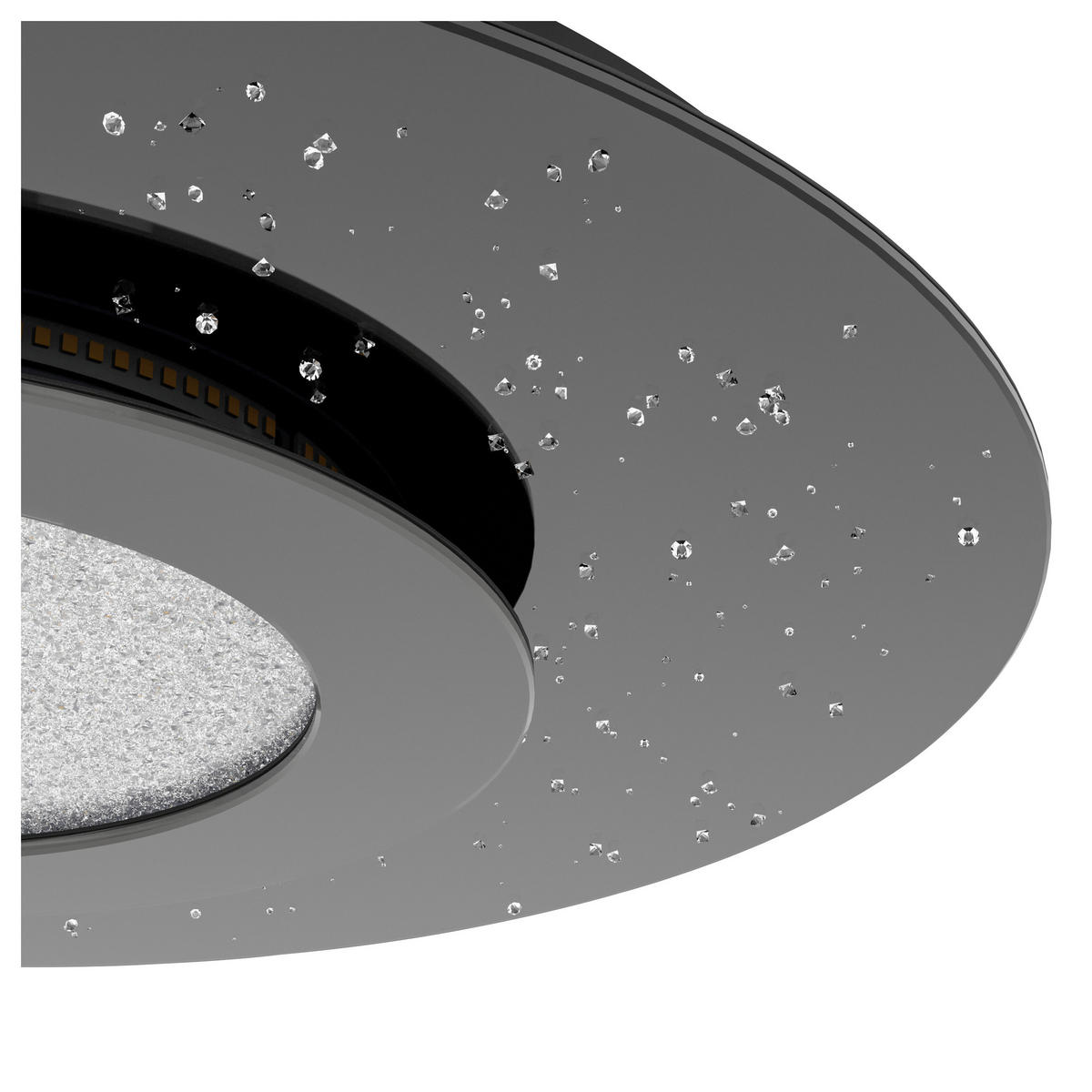 Deckenleuchte echte Swarovski 24 W  50/6 cm    - Schwarz, Design, Glas/Metall (50/6cm)