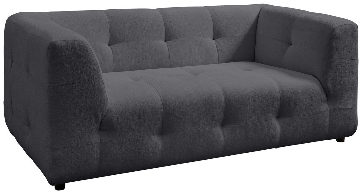 2-SITZER-SOFA in Mikrofaser Anthrazit  - Anthrazit/Schwarz, Design, Kunststoff/Textil (184/72/95cm) - Livetastic