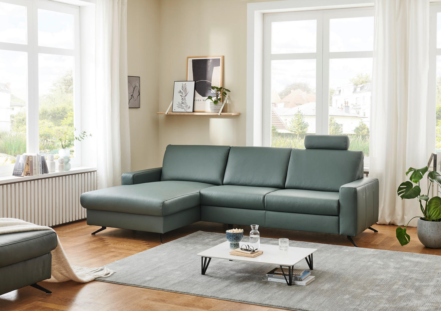 ECKSOFA Opal Echtleder - Einrichtungsbeispiel