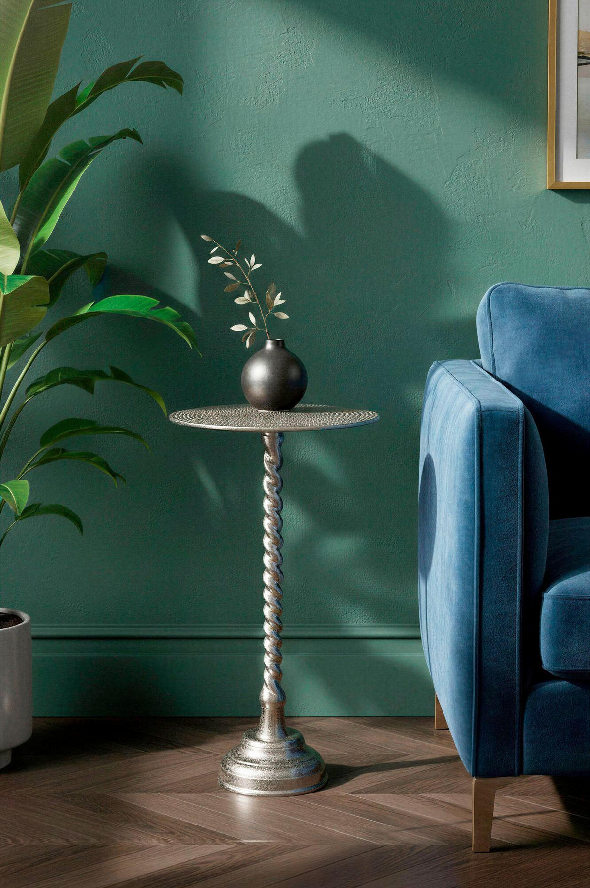 BEISTELLTISCH Silberfarben rund  - Silberfarben, Design, Metall (28/51/28cm) - Livetastic