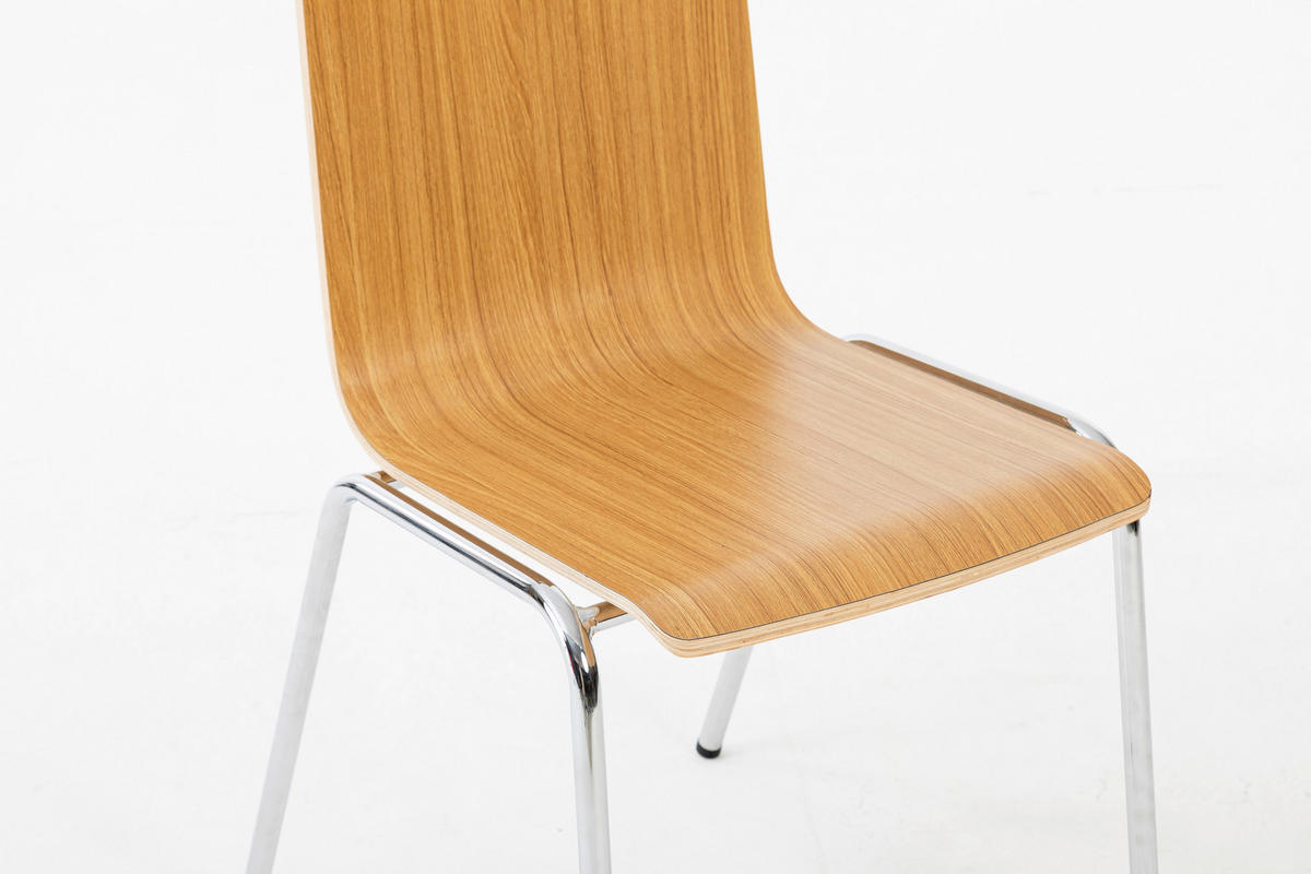 BESUCHERSTUHL  in Eichefarben, Chromfarben  - Chromfarben/Eichefarben, Basics, Holz/Metall (37/87/50cm) - Carryhome