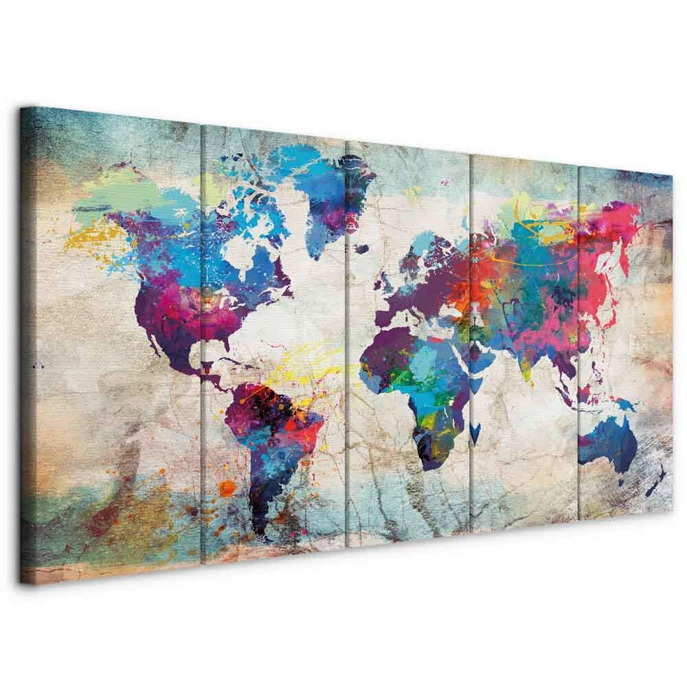 artgeist OBRAZ NA PLÁTNĚ, mapa světa, 100/40/1,2 cm
