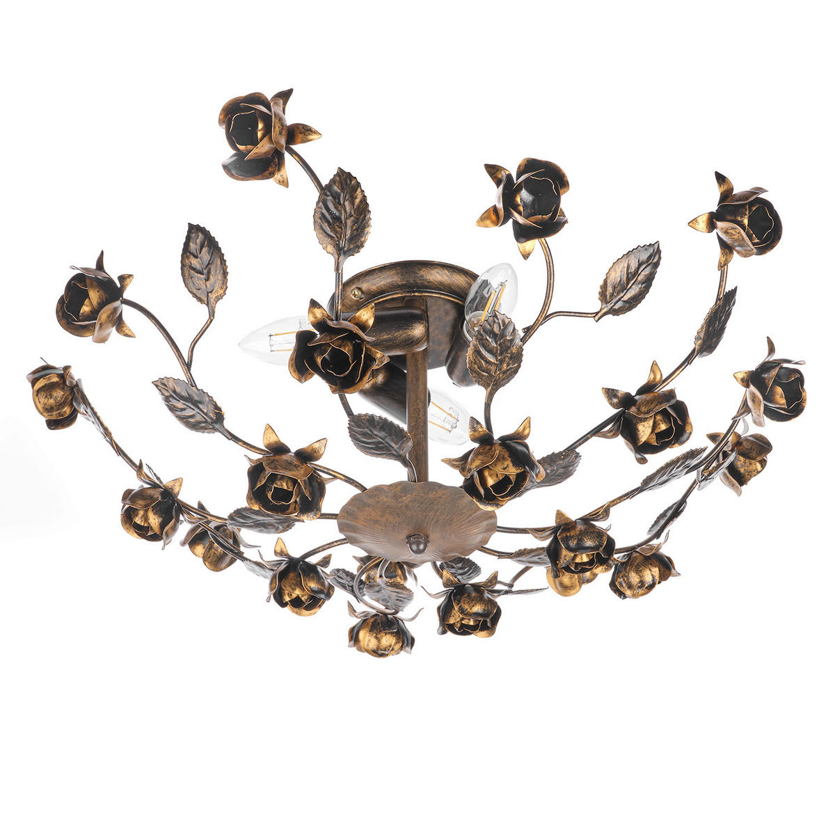 DECKENLEUCHTE    55/55/20 cm  - Cognac, KONVENTIONELL, Glas/Metall (55/55/20cm)