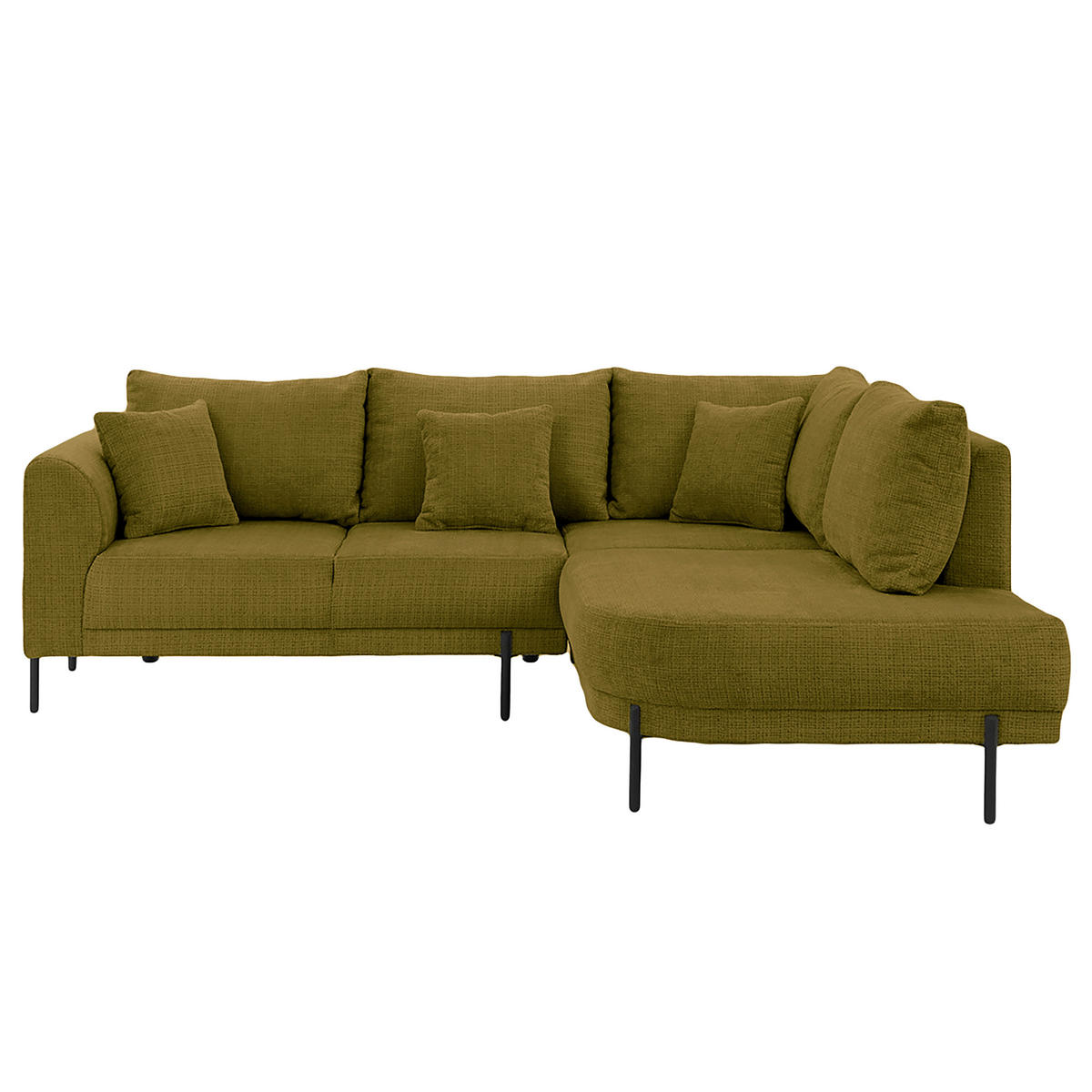 ECKSOFA Mauris Grün Chenille Rückenkissen  - Schwarz/Grün, Design, Kunststoff/Textil (233/200cm) - Livetastic