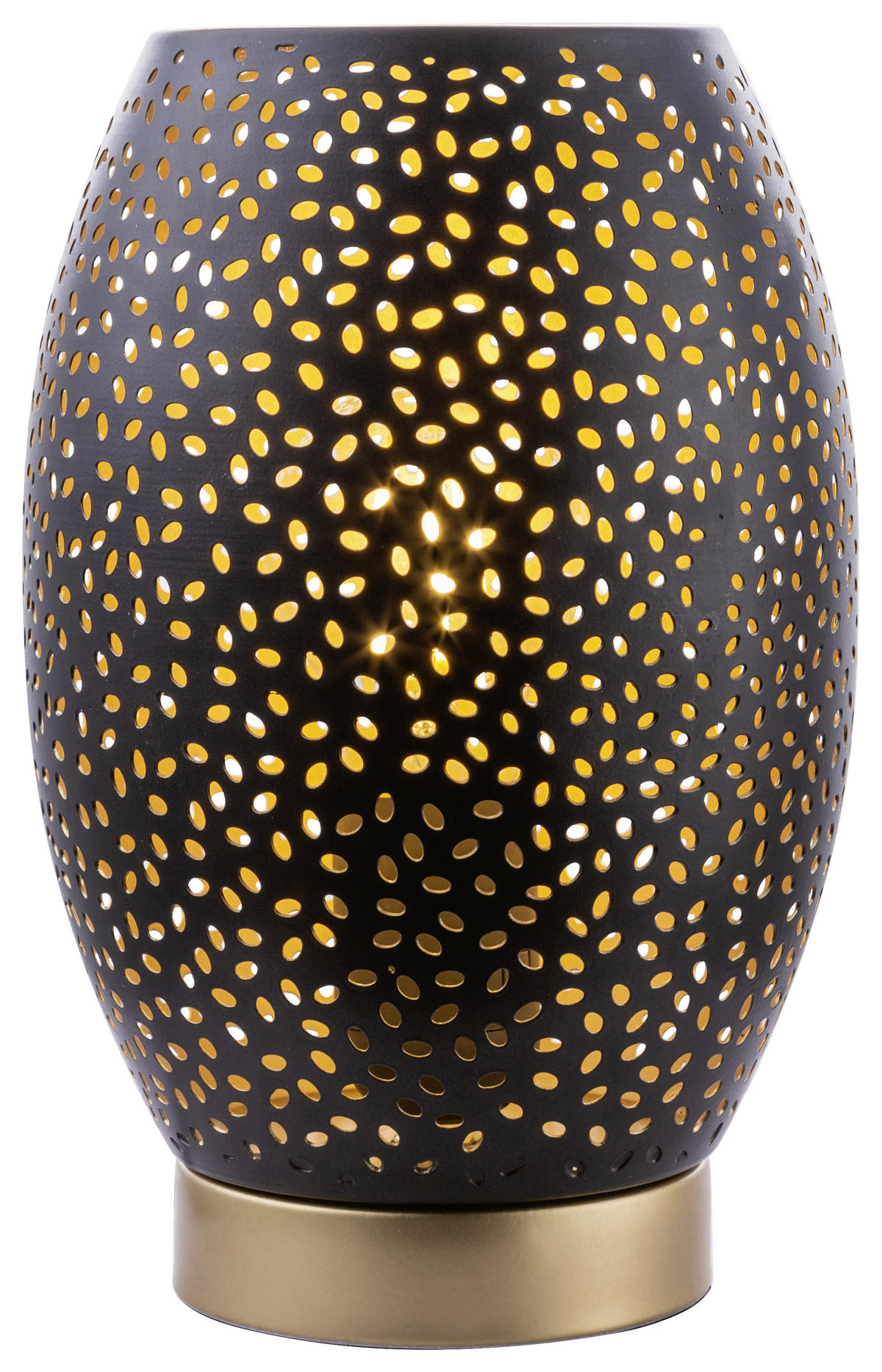 STOLNÍ LAMPA, E27, 15/23 cm  - černá/barvy zlata, Basics, kov (15/23cm) - Globo