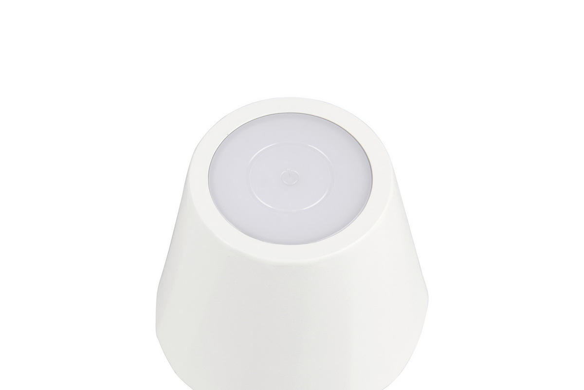 AKKU-TISCHLEUCHTE - Weiss, Design, Metall (8,5/21cm)