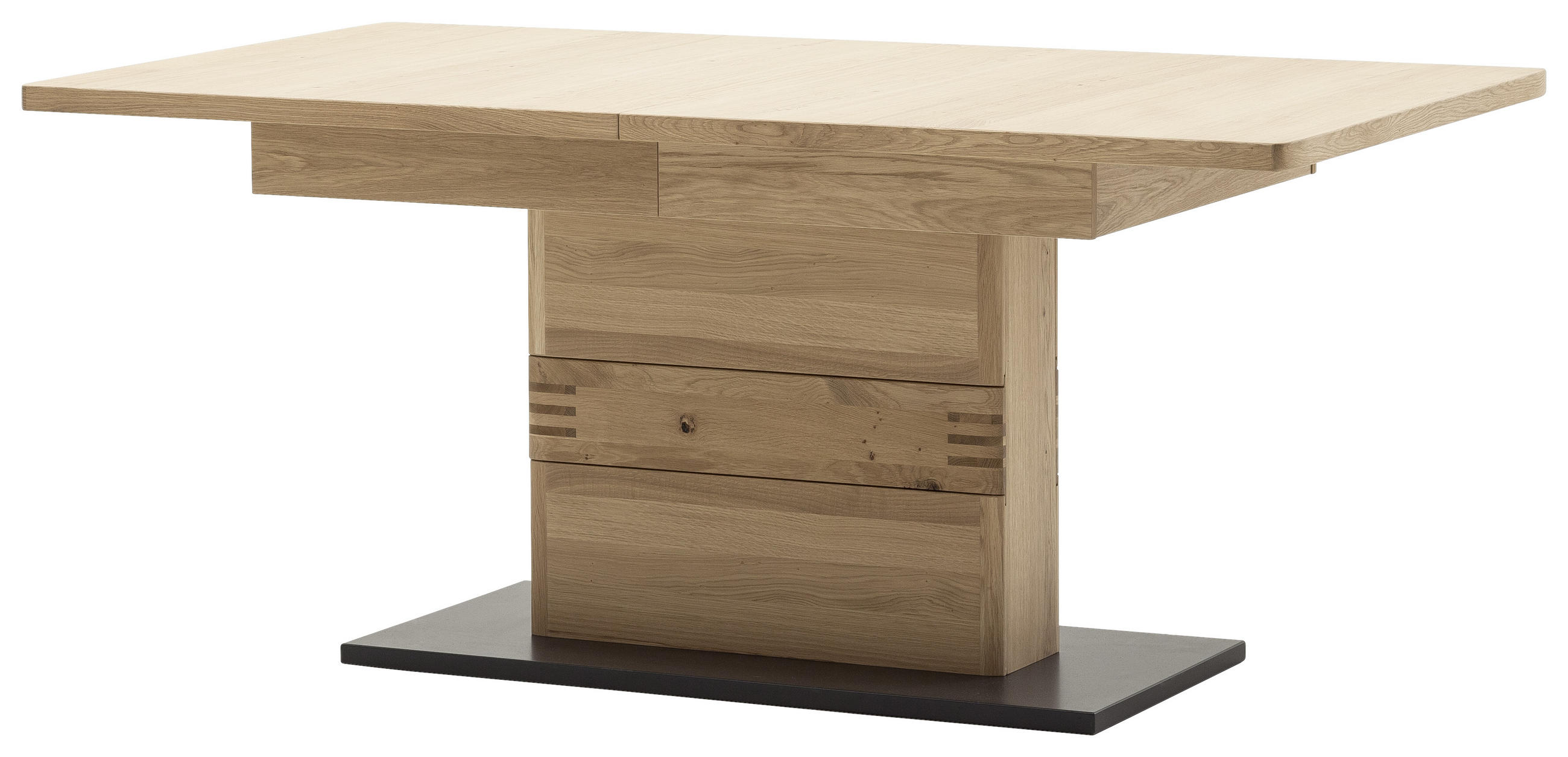 ESSTISCH 180/100/77 cm Balkeneiche furniert, massiv Holz Anthrazit, Eichefarben rechteckig - Eichefarben/Anthrazit, Design, Holz (180/100/77cm) - Livetastic
